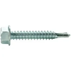 1/4" x 2" Self-Drilling Hex Washer Head Tek Screw with Zinc Finish